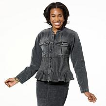 "As Is" C Wonder by Christian Siriano Pleated Denim Jacket
