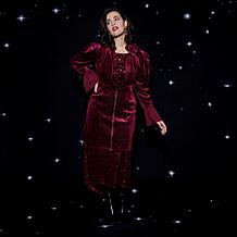 "As Is" C Wonder by Christian Siriano Seamed Velvet A-Line Midi Dress