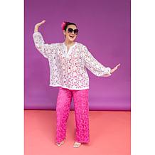 "As Is" C Wonder Lace Wide-Leg Pant