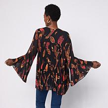 "As Is" C. Wonder Pleated Chiffon Top with Keyhole