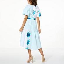 "As Is" C Wonder Poplin Puff Sleeve Midi Dress