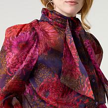 "As Is" C. Wonder Printed Bow Blouse
