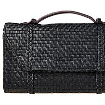 "As Is" C Wonder Woven Leather Crossbody Clutch Handbag