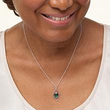 "As Is" Canadian Ammolite Gems Marquise Dangle Pendant with Chain