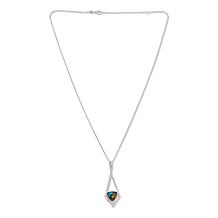 "As Is" Canadian Ammolite Gems Trilliant-Cut Ammolite Pendant w Chain