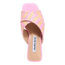 "As Is" Charles by Charles David Nelios Open-Toe Woven Raffia Wedge...