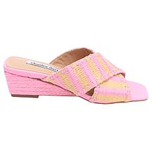 "As Is" Charles by Charles David Nelios Open-Toe Woven Raffia Wedge...
