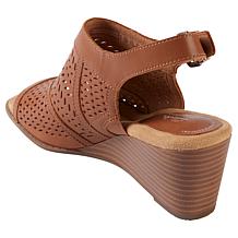 "As Is" Clarks Collection Emmalae Hope Leather Wedge Sandal