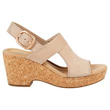 "As Is" Clarks Collection Giselle Rose Nubuck Wedge Sandal