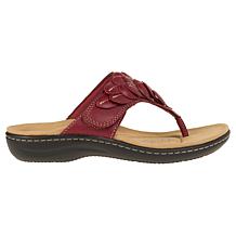 "As Is" Clarks Collection Laurieann Palm Heritage Casual Flat Sandals