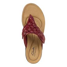 "As Is" Clarks Collection Laurieann Palm Heritage Casual Flat Sandals