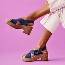 "As Is" Clarks Collection Nerisa West Slingback Wedge Sandals