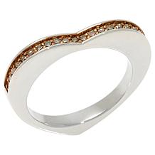 "As Is" Colleen Lopez 1/4ctw Colored Diamond Sterling Heart Band Ring
