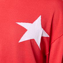 "As Is" Colleen Lopez Americana Flag or Star Motif Sweater