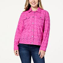 "As Is" Colleen Lopez Cotton Eyelet Jacket