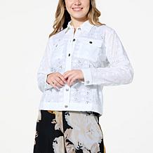 "As Is" Colleen Lopez Cotton Eyelet Jacket