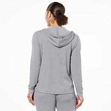 "As Is" Colleen Lopez Embellished Sweater Knit Zip-Front Hooded Car...