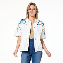 "As Is" Colleen Lopez Embroidered Denim Jacket