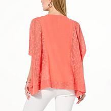 "As Is" Colleen Lopez Embroidered Woven Top with Eyelet Detail