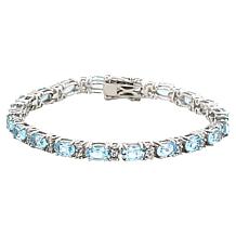 "As Is" Colleen Lopez Gemstone and White Zircon Tennis Bracelet