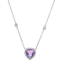 "As Is" Colleen Lopez Heart-Cut Gemstone Sterling Silver Necklace