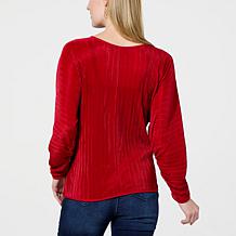 "As Is" Colleen Lopez Long Sleeve Ruched Front Top 
