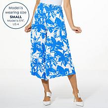 "As Is" Colleen Lopez Printed Asymmetric Pull-On Pant 