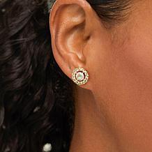 "As Is" Colleen Lopez Sapphire and Diamond Round Stud Earrings