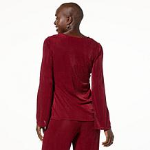 "As Is" Colleen Lopez Square Neck Top with Bell Sleeves