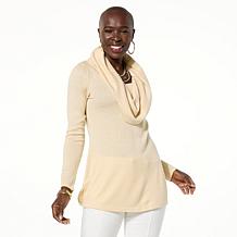 "As Is" Colleen Lopez Super Soft Convertible Shimmer Sweater