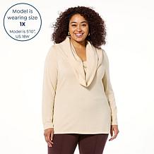 "As Is" Colleen Lopez Super Soft Convertible Shimmer Sweater