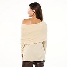 "As Is" Colleen Lopez Super Soft Convertible Shimmer Sweater