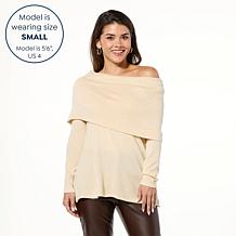 "As Is" Colleen Lopez Super Soft Convertible Shimmer Sweater