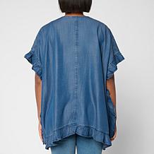 "As Is" Colleen Lopez Tencel Ruffle Cardigan
