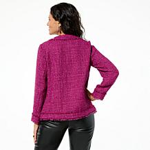 "As Is" Colleen Lopez Tweed Jacket with Decorative Heart Buttons