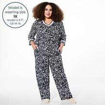 "As Is" Comfort Code 2-piece Peach Jersey Full Length PJ Set