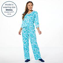 "As Is" Comfort Code 2-piece Peach Jersey Full Length PJ Set