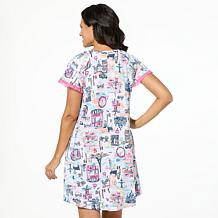 "As Is" Comfort Code Peached Jersey Knit Printed Sleep Dress