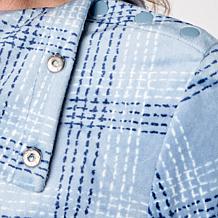 "As Is" Comfort Code Plush Velour Split-Neck Pullover Top