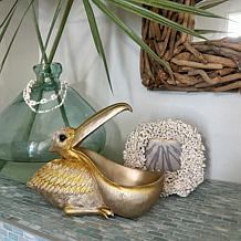 "As Is" Concierge Collection 9" Resin Catchall Gold Pelican