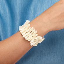 "As Is" Connie C. Carroll Jewelry Moanna Shell Freeform Strtch Brcelet