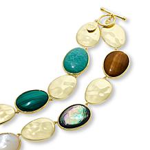 "As Is" Connie Craig Carroll Brett 18" Oval Multigem Station Necklace