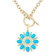 "As Is" Connie Craig Carroll Delaney Gem Flower Pendant with Necklace