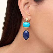 "As Is" Connie Craig Carroll Jewelry Lane Gemstone Drop Earrings
