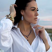 "As Is" Connie Craig Carroll Jewelry Reid Pear Gemstone Drop Earrings