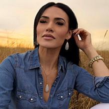 "As Is" Connie Craig Carroll Jewelry Reid Pear Gemstone Drop Earrings