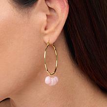 "As Is" Connie Craig Carroll Jewelry Skylen Opal Drop Hoop Earrings