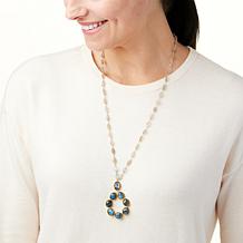 "As Is" Connie Craig Carroll Monroe Labradorite Wreath Drop Necklace