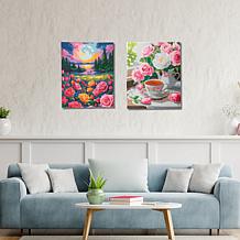 "As Is" Craft Buddy Crystal Art Set of 2 Framed Canvas Kits