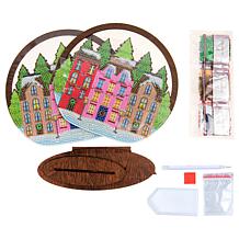 "As Is" Craft Buddy Crystal Art Snow Globe Wooden Decoration